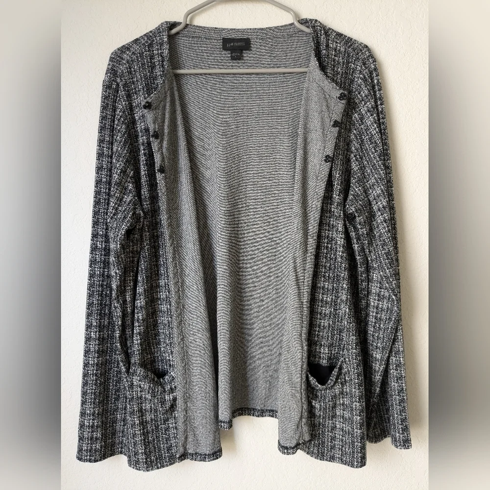 J. Jill Wearever Collection Open Front Longline Knit Cardigan Workwear Office